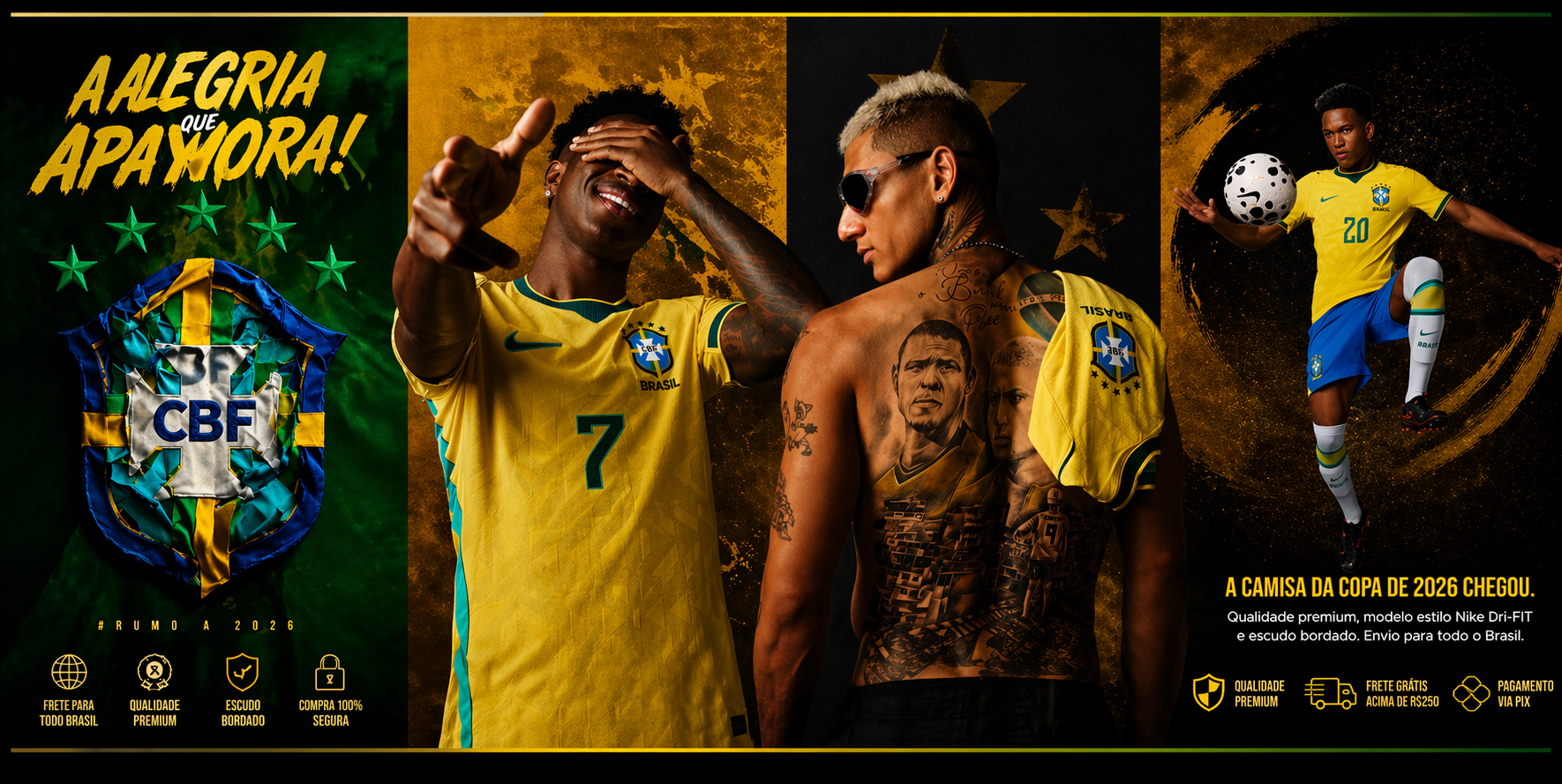 Imagem do time da seleção utilizando a camisa